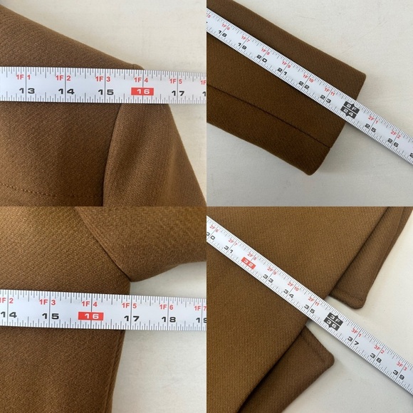 Zara Women's Coat Wool Blend Double-Breasted Tailored Toffee Brown Small NWT - Picture 13 of 14